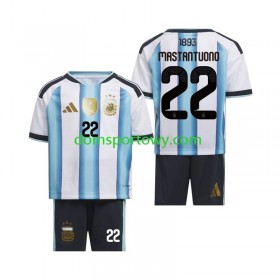 Koszulka Argentyna Franco Mastantuono 22 Dziecięcy Domowe Koszulki Piłkarskie World Cup 2026 Krótki Rękaw